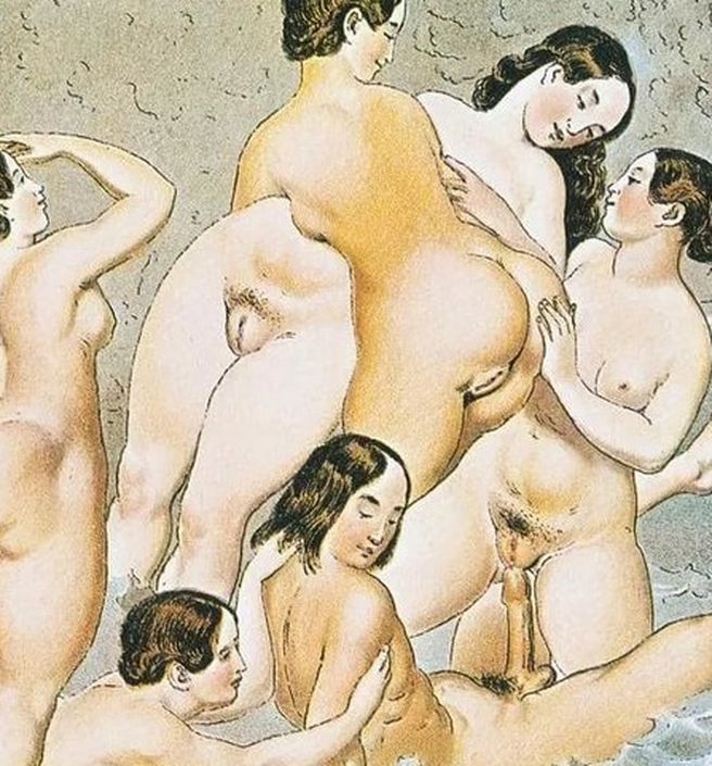 Групповушка на рисованных порно приколах в старинное время