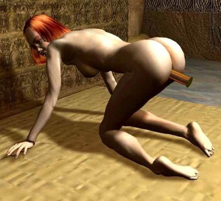 Симпатичная мартышка с гладкой пиздой в 3D порно активно мастурбирует писечку и бурно кончает